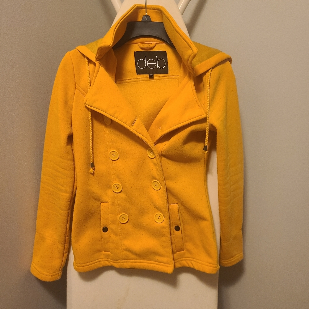 Mustard yellow fleece jacket